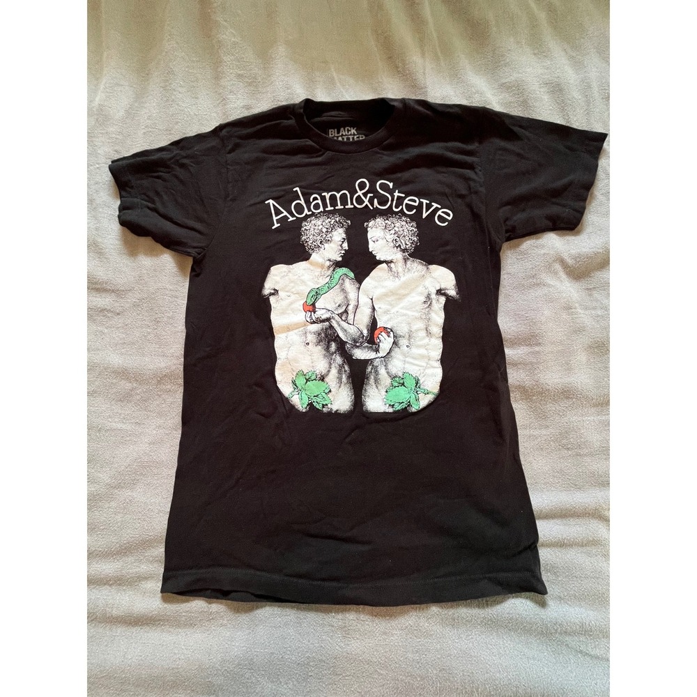 Black Matter Graphic Tee Adam & Steve Black Medium Streetwear Short Sleeve Shirt